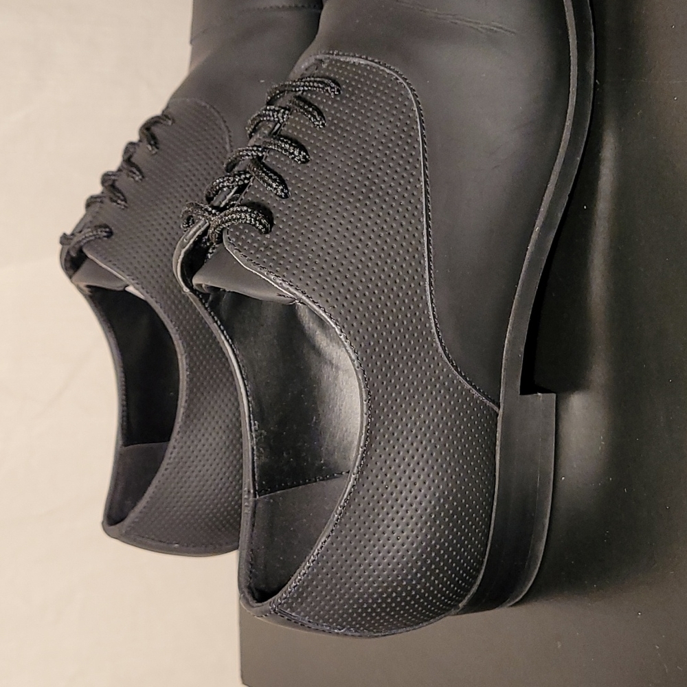 Aldo Black Leather Cap Toe Oxford Shoes 11 - Picture 8 of 9